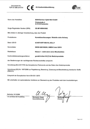 Konformitätserklärung 241112 BOW Fassungen TDF Konformitätserklärung 241112 BOW Fassungen TDF