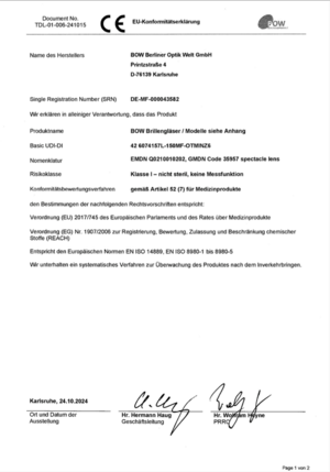 Konformitätserklärung 241112 BOW Gläser TDL 2DUO Min Konformitätserklärung 241112 BOW Gläser TDL 2DUO Min
