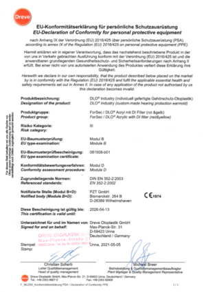 Konformitätserklärung DLO Industry Acryl Konformitätserklärung DLO Industry Acryl