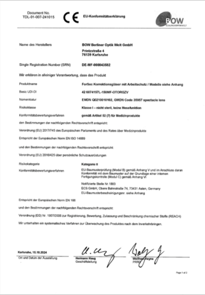 Konformitätserklärung 241015 PSA Forsec Gläser TDL 2DUO Org Konformitätserklärung 241015 PSA Forsec Gläser TDL 2DUO Org