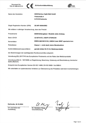 Konformitätserklärung 241112 BOW Gläser TDL 3PAL Org Konformitätserklärung 241112 BOW Gläser TDL 3PAL Org
