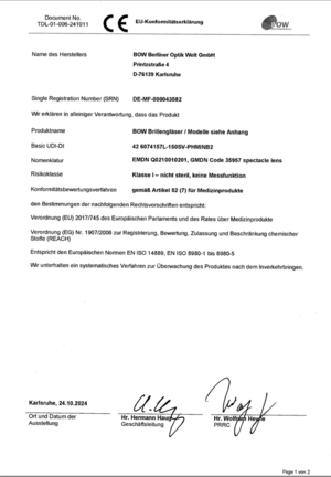 Konformitätserklärung 241112 BOW Gläser TDL 1SV Min Konformitätserklärung 241112 BOW Gläser TDL 1SV Min